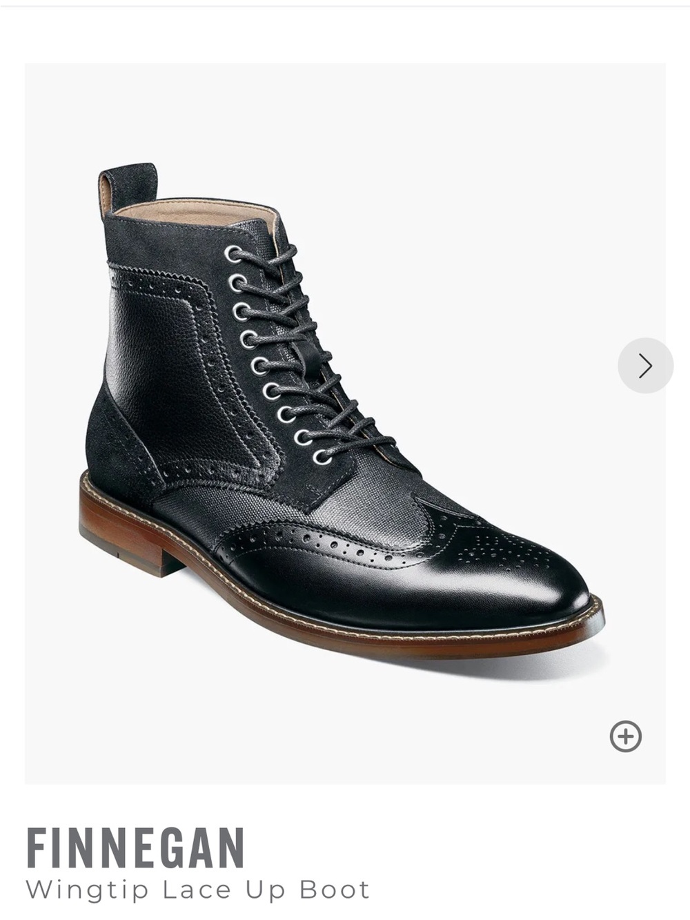 Stacy Adams Black Leather Wingtip Chukka Boots - Picture 10 of 10